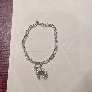 Silver horse charm bracelet of a mother and daughter horse